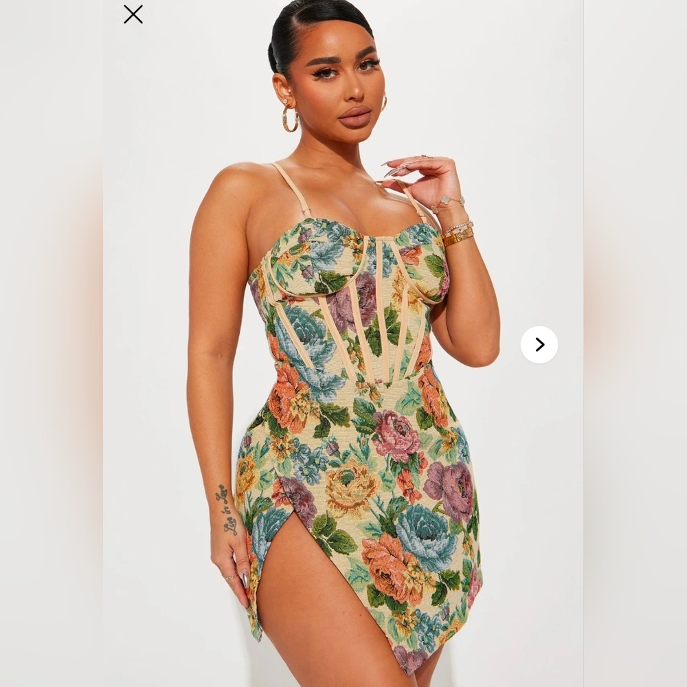 Floral Corset Mini Dress Sz 3x